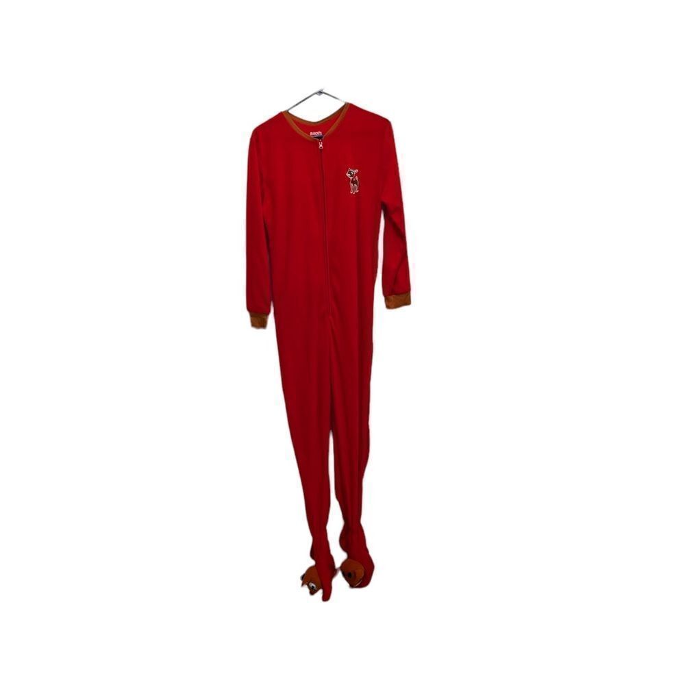 Ladies size medium Rudolph footed pajamas.